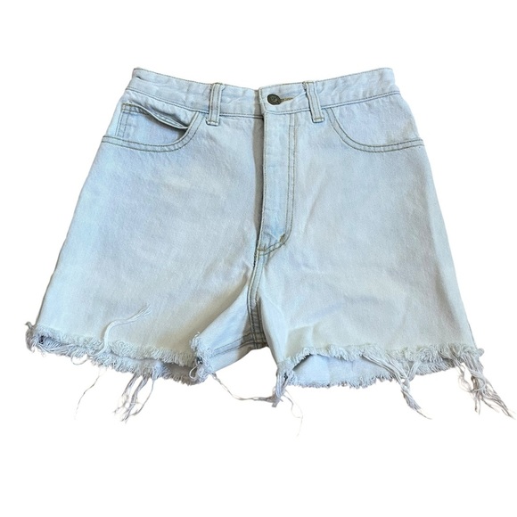 Guess Jeans High Waisted 90s Classic Light Wash Denim Jean Shorts - Picture 1 of 4